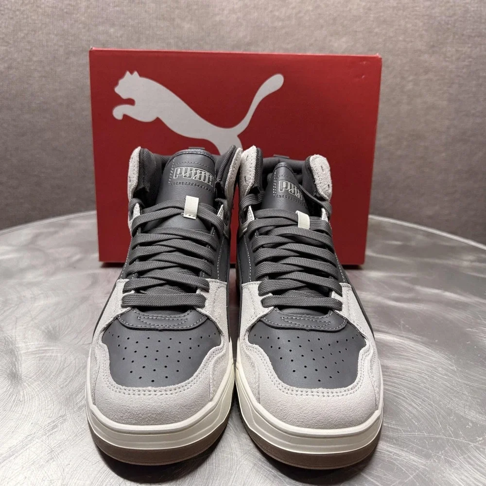 Puma Rebound Joy Mid Mens Sneakers Grey‎ White High Top 402452-01 Size 9